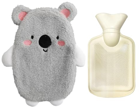1 borsa dell'acqua calda Koala, scaldamani invernale, borsa dell'acqua calda in peluche rimovibile, borsa dell'acqua in PVC a temperatura costante, adatta per il calore invernale, sacchetto di