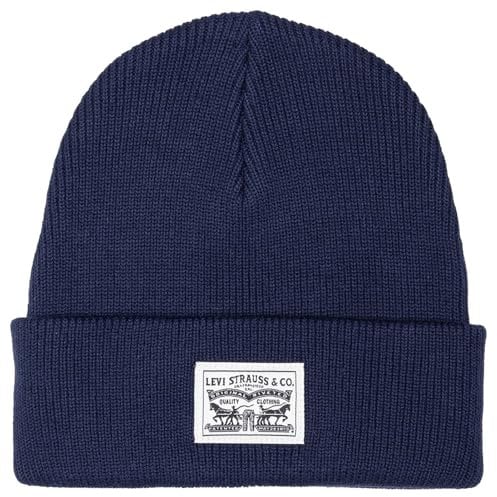 Levi's Herren Backpatch Beanie, Navy Blue, UN