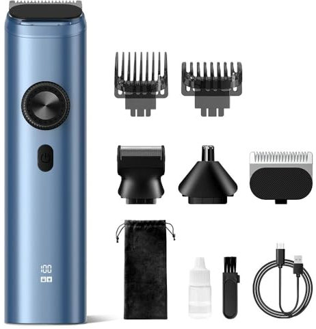 Sejoy Tagliacapelli da uomo, tagliacapelli e rasoio/rasoio, 8 set per barba, viso, capelli, blu