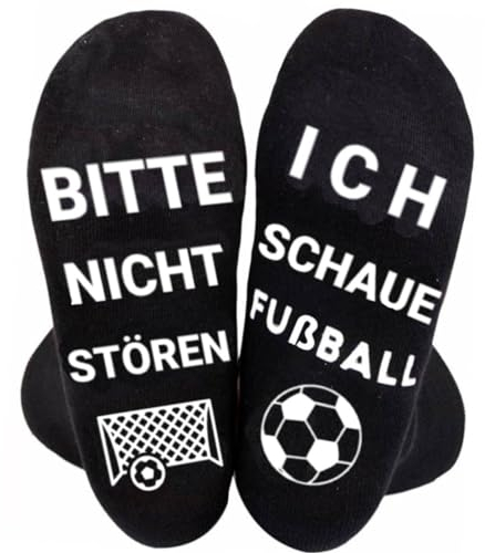 JALEVID Lustige Socken Fußball Geschenke, BITTE NICHT STÖREN, ICH SCHAUE FUßBALL, Funny Socks Geschenke für Fussballfan Männer Frauen Teenager Jungen