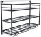 OUBUBY Estantería industrial para vino de pared, barra de cocina, organizador de copas de vino, de metal rústico, para colgar en la pared, estantería de pared para botellas de vino de 3 niveles