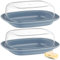 uandu Butterdose mit Deckel Kunststoff, Butterschale mit Deckel, Butterdose spülmaschinenfest, Butterbox, Butterbehälter, Butter dish, Butter Box Dose, Butterdosen - Blau x2