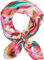 styleBREAKER sciarpa da donna con motivo floreale, foulard quadrato, foulard colorato a fiori, bandana 01016235, colore:Fucsia-Rosa-Verde