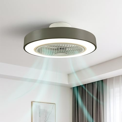 JSH Ceiling Light Fan | LED Lights in 3 Colours | Quiet 6 Speed DC Motor | Reversible for Cooling in Summer & Heat Conservation in Winter | Remote Control ON/OFF and Timer Function | Flush Mounted