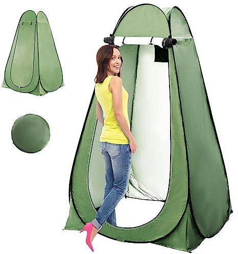 Pop Up Toilet Tent, Changing Tent, Pop-Up Tent with Privacy Screen, Camping Shower Tent, Privacy Toilet Changing Room, Storage Tent for Outdoor, Camping, Caravan, Picnic, Shower, Fishing, Green