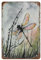 Libellen-Kunstdruck, Aquarellmalerei, Insekten, Poster, Wildblumen, Wandkunst, Retro-Kunst, Blechschild, lustige Dekorationen für Zuhause, Bar, Kneipe, Café, Bauernhof,20 x 30 cm (8 x 12 Zoll)-540