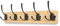 ZUIMENG Garderobenhaken Holz, Hakenleiste Kleiderhaken Wand mit 5 haken, Wandgarderobe Hölzerner Garderobenleiste für Flure, Badezimmer, Schlafzimmer (Holzfarbe)