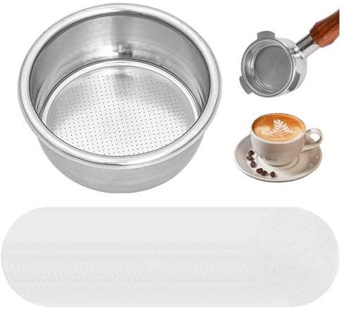 Recipiente de Polvo de Acero Inoxidable Con 100 Papeles de Filtro, Cesta de Filtro de Una Capa, Accesorios Para Cafetera, Vaso de Doble Taza