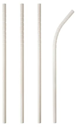NEU Trinkhalme Pure aus Papier, flexibel, Ø 6 mm, 20 cm, 100 Stück, Weiß
