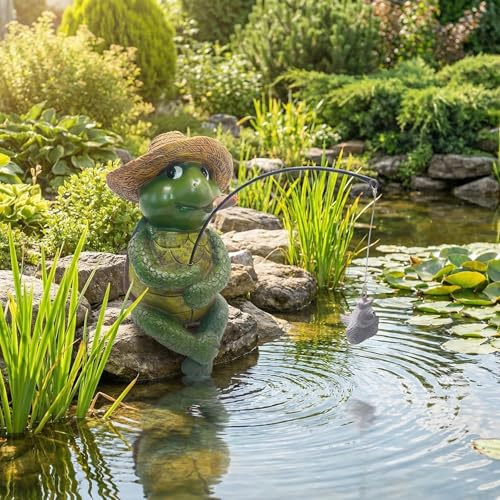 Abia Jaeia Angelstatue, Gartendekoration, 24,9 cm, wetterfest, Kunstharz, Angelskulptur, Dekoration für Fischteiche, Koiteiche, Wasserfälle, Poolside Outdoor Gärten, Harzfigur für Innen- und