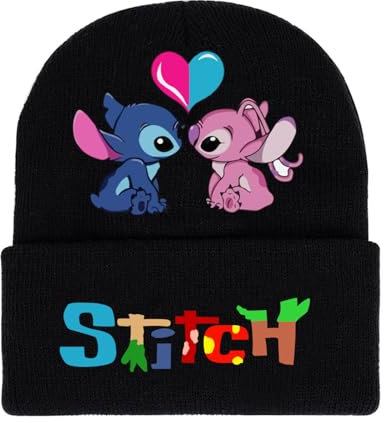 PQKL-party Stitc Mütze, Stitc Strickmütze, Stitc Strickmütze Jungen, Stitc Strickmütze Mädchen, Stitc Winter Beanie Mützen, Mütze Cap Skimütze Unisex Mütze für Kinder Geschenke