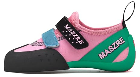 MASZRE Kids Rock Climbing Shoes for Sport Climbing and Bouldering Black (35,Pink