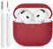KOKOKA Custodia in Silicone Compatibile con AirPods 4 Case, LED Anteriore Visibile, Case Cover Protettiva Antiurto in Silicone Morbido per Airpods 4 Generazione 2024 con Kit di Pulizia, Burgundy