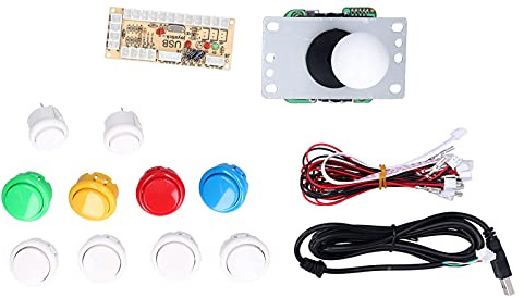 NutriEss Electroplating Rocker LED Butt Ons Set für Bogen Ade Games Console Weiß