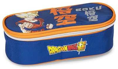 Franco Cosimo Panini Dragon Ball Super – Federmäppchen, oval, offizielles Produkt von Dragon Ball, ideal für die Aufbewahrung von Schreibwaren, mit Trennwand innen mit elastischen Schlaufen und