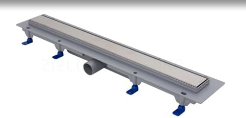 Canaleta de ducha estándar SCHWAB, marco de plástico: rejilla de 850 mm, desagüe de 40 mm, altura 65 mm (ajustable 65 – 87 mm), marco de 15 mm, flujo de 35 – 38 l/min (EN 1253-2), capacidad de carga