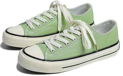 SIUSUMFO Adulto Zapatos De Lona Sneakers Clásico Zapatillas de Caña Baja Mujer de Deportivos Running Zapatos Atléticos Casuales 36 EU Verde Claro