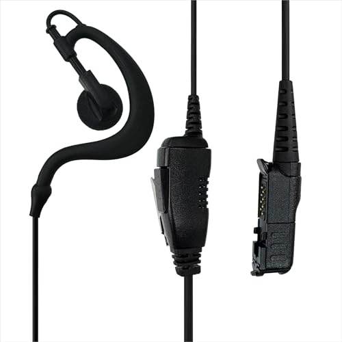 MONICONA R5 XPR3500 Ohrhörer mit Mikrofon, kompatibel mit Motorola Radios XPR3500E DEP570 DP2600E MTP3250 DP3441E, G-förmiges Headset mit PTT und Clip-Mikrofon
