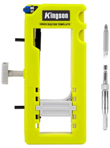 Adjustable Door Hinge Jig Kit - Router Template & Mortiser for 3-5 Hinges (1/4 or 5/8 Thickness) - Fits Square/Radius Corners - Precision Installation Tool