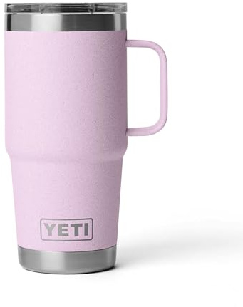 YETI Rambler 20 oz Travel Mug, Stainless Steel, Vacuum Insulated with Stronghold Lid, Cherry Blossom
