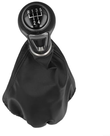 Fauhapyway Pomo de palanca de cambios de 5 velocidades y 6 velocidades, repuesto de palanca de cambios de transmisión manual, para Seat para piezas interiores de automóviles Ibiza, color negro (5ª