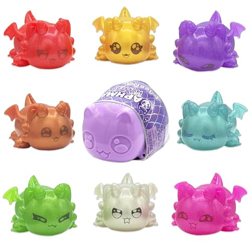 Aphmau MeeMeow Mystery Squishy Figuren Serie 4 - Drachen, Blindbox, 1 von 8 möglichen Drachen MeeMeows, Offizieller Aphmau Merch