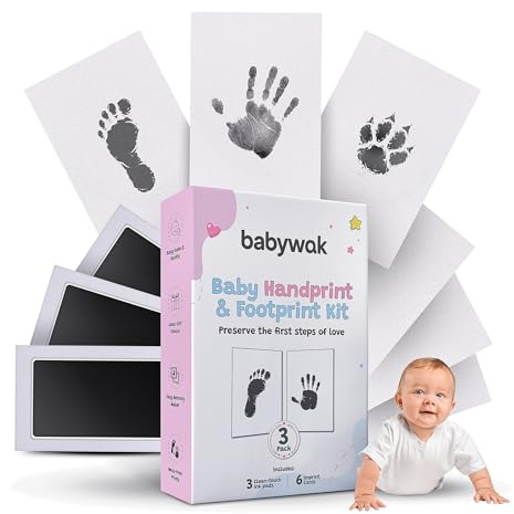 Baby Abdruckset Hand und Fußabdruck – Stempelkissen Baby Fußabdruck & Handabdruck Set | Pfotenabdruck Set Hund Katze | Fussabdruck Baby Erinnerung Geschenk zur Geburt
