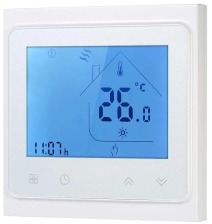 Dry Contact Gas Boiler Heating Thermostat with Touchscreen LCD Display Weekly Programmable Energy Saving Temperature Controller