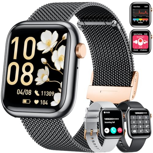 Smartwatch Damen Herren Telefonfunktion Fitnessuhr: 1,83''HD Touchscreen Smart Watch mit 120+Sportmodi mit Pulsmesser Schrittzähler IP68 Wasserdichter Fitness Tracker Uhr Kompatibel iOS und Android