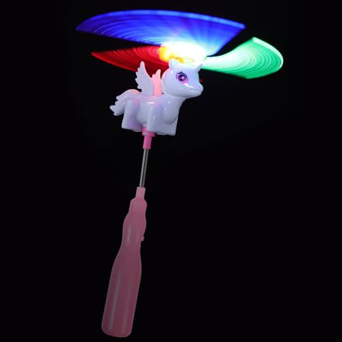 FUNNETOYU Baguette Magique Lumineuse de Moulin à Vent Fête Halloween | Plastique, Cheval Cartoon, Rotative et Décorative, pour Fêtes et Baignoire, Piles Aaa Non Incluses Couleur Aléatoire