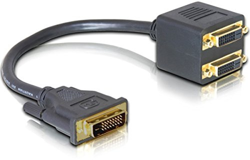 Delock DVI-Adapter (DVI 25 Stecker zu 2X DVI 25 Buchse) Schwarz