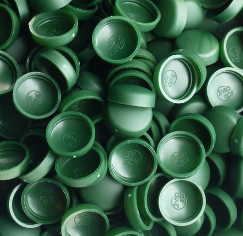 Snap-On Two Piece Dome Screw Cover Caps - Pack of 50 Small Gloss Caps & Bases : Heritage Green