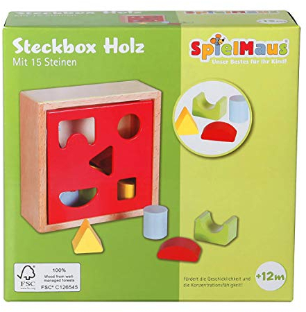 Spielmaus Holz Steckbox, 6-tlg.