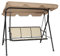 COSTWAY Hollywoodschaukel Gartenschaukel Schaukelbank Gartenliege mit Sonnendach 3-Sitzer (Hellbraun) (Beige)