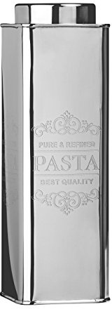 Premier Housewares 507635 Stainless Steel Chai Pasta Canister Silver H31 x W9 x D9cm