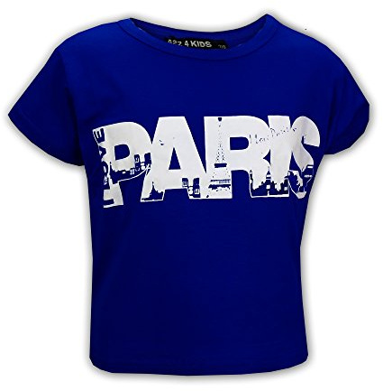 A2Z 4 Kids Girls I Love Paris Crop Top Trendy T-Shirt Age 7-13 | Fashionable casual tee for outings, holidays and everyday summer wear