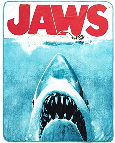 Silver Buffalo Jaws Great White Shark Throw Fleecedecke – 114,3 x 152,4 cm | weich, gemütlich und furchtlos stilvoll
