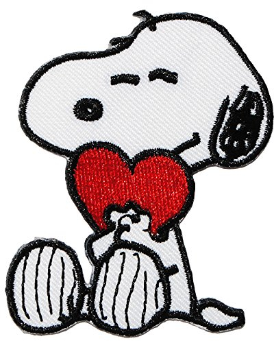 alles-meine.de GmbH Bügelbild - Snoopy/The Peanuts - 5,3 cm * 6,8 cm - Aufnäher Applikation - Charlie Brown - gestickter Flicken - Jungen & Mädchen - Hund/Cartoon - Comic..