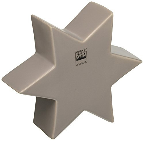 ASA Xmas Deko Stern, Keramik, Hellgrau, 5.5 x 18 x 16 cm