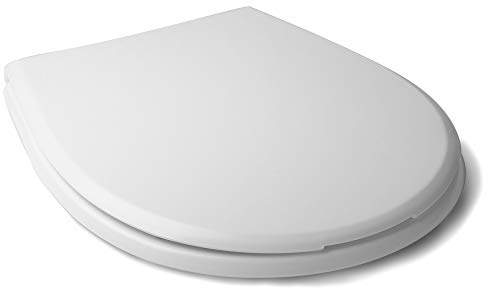 Tatay Tapa WC Universal Olympia, de Termoplástico, Forma Ovalada, Fabricado en España, Blanco. Medidas 45,5 x 35,5 cm