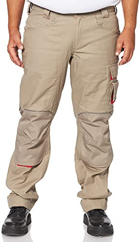 U-Power FREE, pantaloni da uomo, pantaloni cargo multitasche, tasche per ginocchiere, tasca sulla coscia rimovibile, tessuto confortevole, inserto elastico, usura esterna resistente (DESERT SAND_50)
