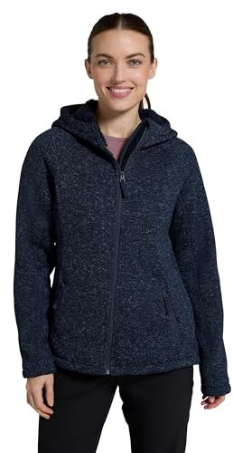 Mountain Warehouse Veste en polaire Nevis avec fermeture éclair intégrale et poches pour femme - Légère et respirante - Pour printemps, marche, voyages, randonnée, hiver Bleu marine 38