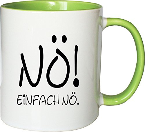 Mister Merchandise Kaffeebecher Tasse Nö, einfach nö 0 Teetasse Becher Weiß-Grün