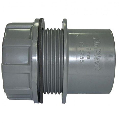 FLOPLAST Solvent Grey 32mm (36mm) Tank Connector - Bag of 2