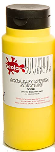 scola 500ml System Lemon Yellow Pure Acrylic Artist Paint