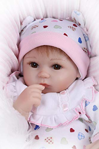 iCradle Schöne 17Zoll 43cm Weiches Silikon Lebensechte Puppen Babys Handgemachtes Reborn Baby Mädchen Silikon Vinyl Realistische Puppe