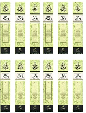 SVATV Herbal & Ancient Method Jasmine Räucherstäbchen mit 12 Stück Räucherstäbchen für Meditation, Yoga, Spirituelles, Aromatherapie – 15 g x 12 | 180g | 6,35 oz
