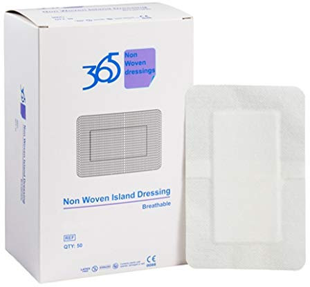 365 Non Woven breathable Island Dressing 5cm x 7.2cm (x 50 dressings)