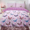 Dreamscene Double Duvet Set, Ultra Soft Warm Cosy Vibrant Butterfly Design Bedding Sets Luxurious Reversible Double Quilt Cover Set with Pillowcases - Purple