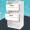 Weiße Regalkiste mit 2 Schubladen 68cm x 40cm x 31cm Obstkisten Schrank Holzbox Shabby chic Weiss Nachttisch DIY modern Möbel Garten Weinkisten